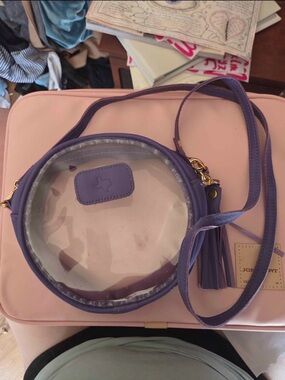 Purple Clear Round Crossbody Bag by Jon Hart